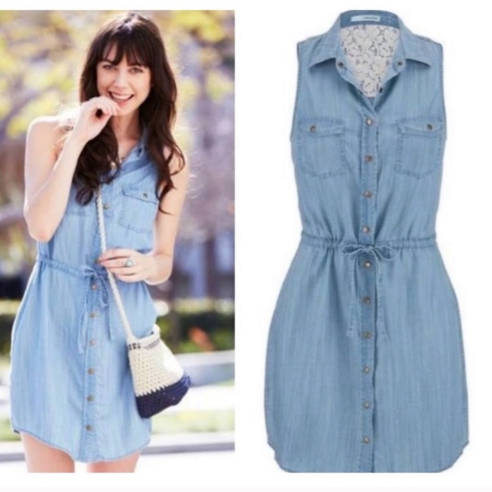 “ Blue Jean baby “ sleeveless shirt dress